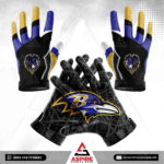 Custom-American-Football-Receiver-Gloves-Ravens-Front